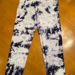 Tie-Dye Jean Leggings - Navy & White